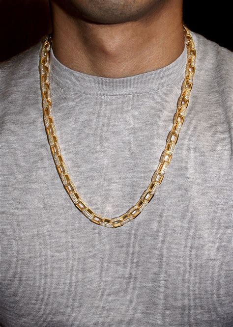 gold mens hermes link chain